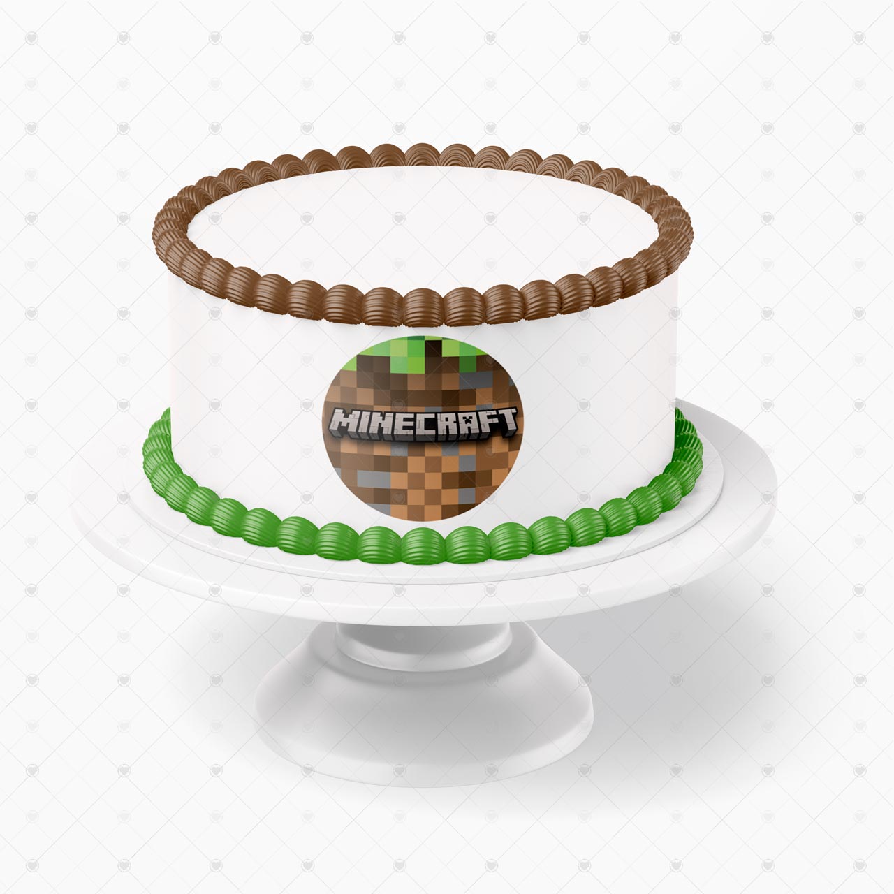 Mine Blocks Pixel Craft Pixel Logo Edible Cake Wrap Strip – Icing - Personalized Edible Cake Topper | Custom Icing Sheet | Birthday Cake Decoration