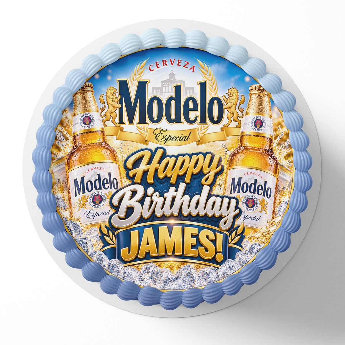 Modelo Beer Edible Cake Topper Birthday Cake Decoration Photo Cake Image Custom Edible Cake Topper