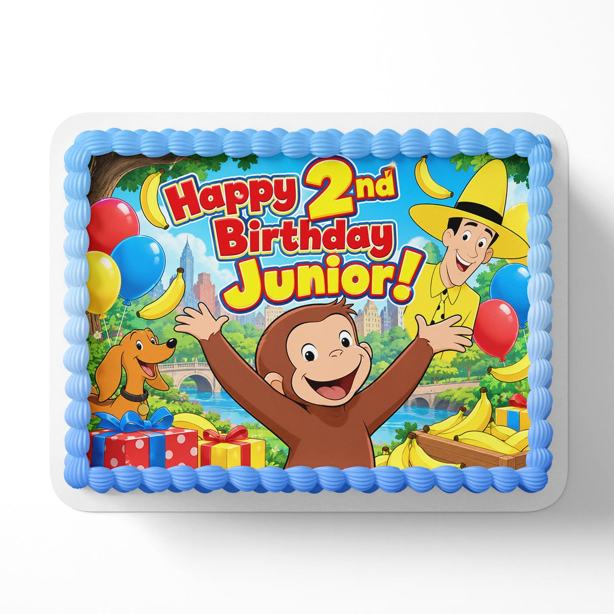 Curious George Kids Toddlers Edible Cake Topper | Birthday Cake Decoration | Photo Cake Image | Custom Edible Cake Topper