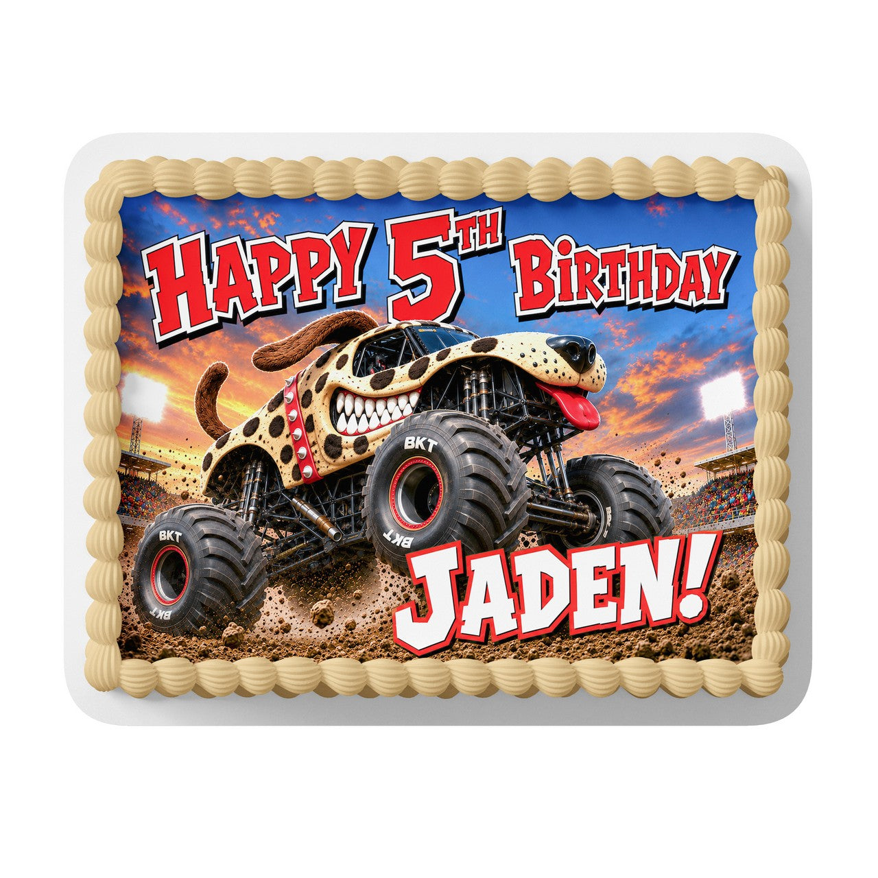 Monster Mutt Monster Truck Edible Cake Topper | Birthday Cake Decoration | Photo Cake Image