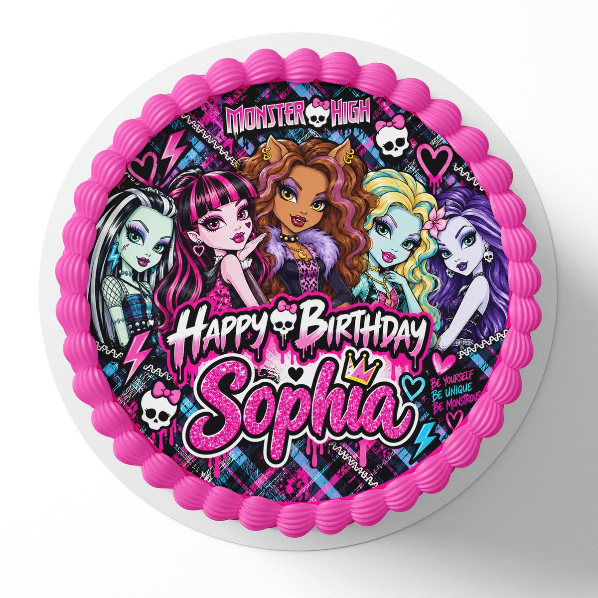 Monster High Girls Birthday Cake Topper – Happy Birthday Edible Cake Image – Personalized Icing Sheet for Cakes