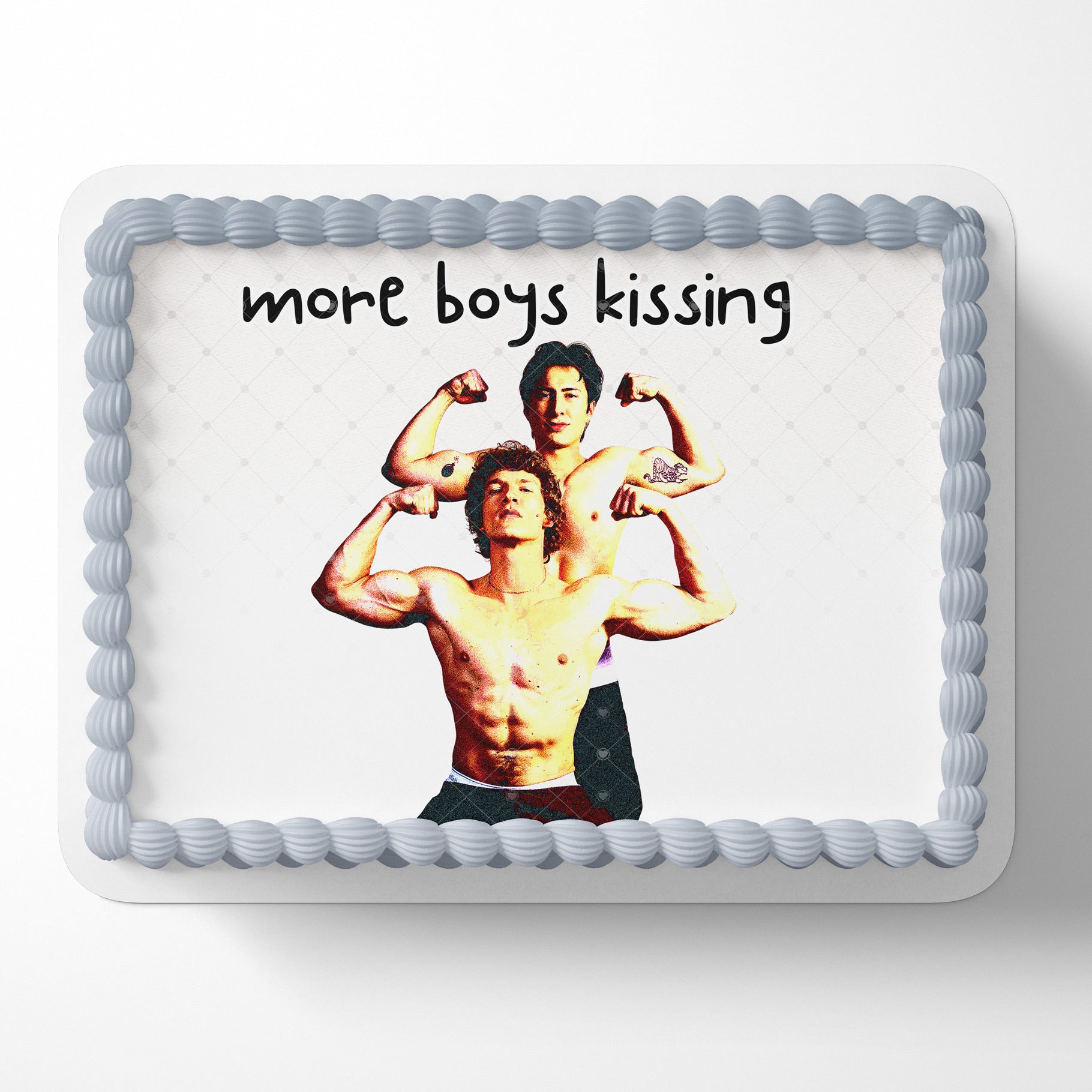 More Boys Kissing Heated Rivalry Edible Cake Topper