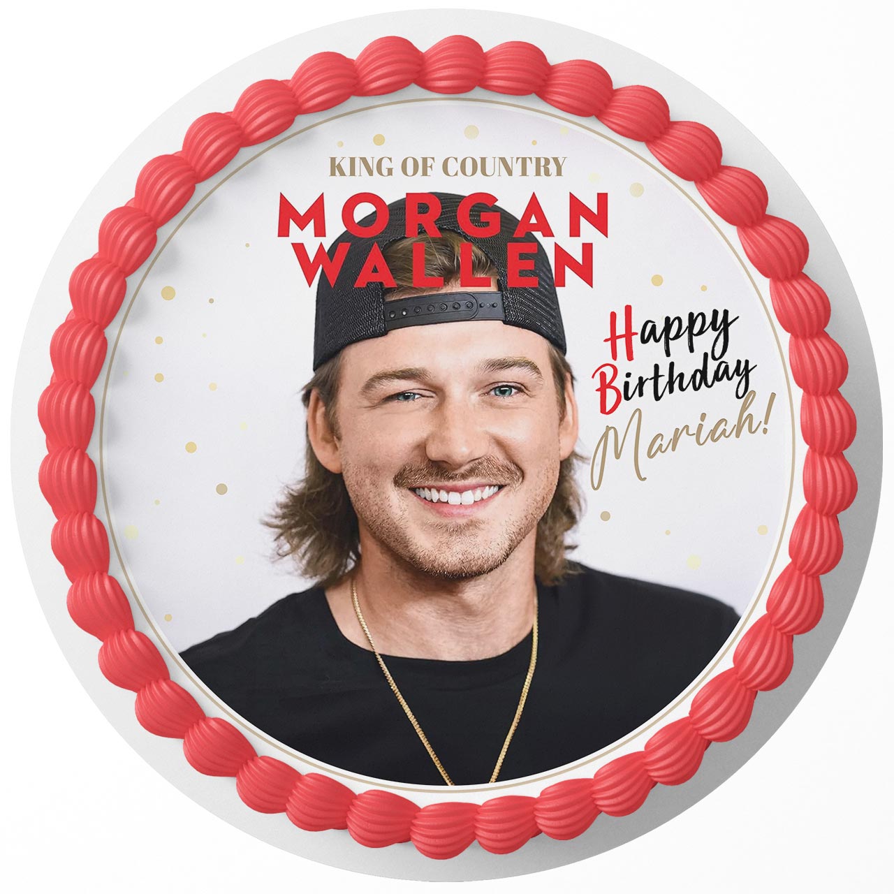 Morgan Wallen King of Country Round – Icing Sheet Birthday - Personalized Edible Cake Topper | Custom Icing Sheet | Birthday Cake Decoration