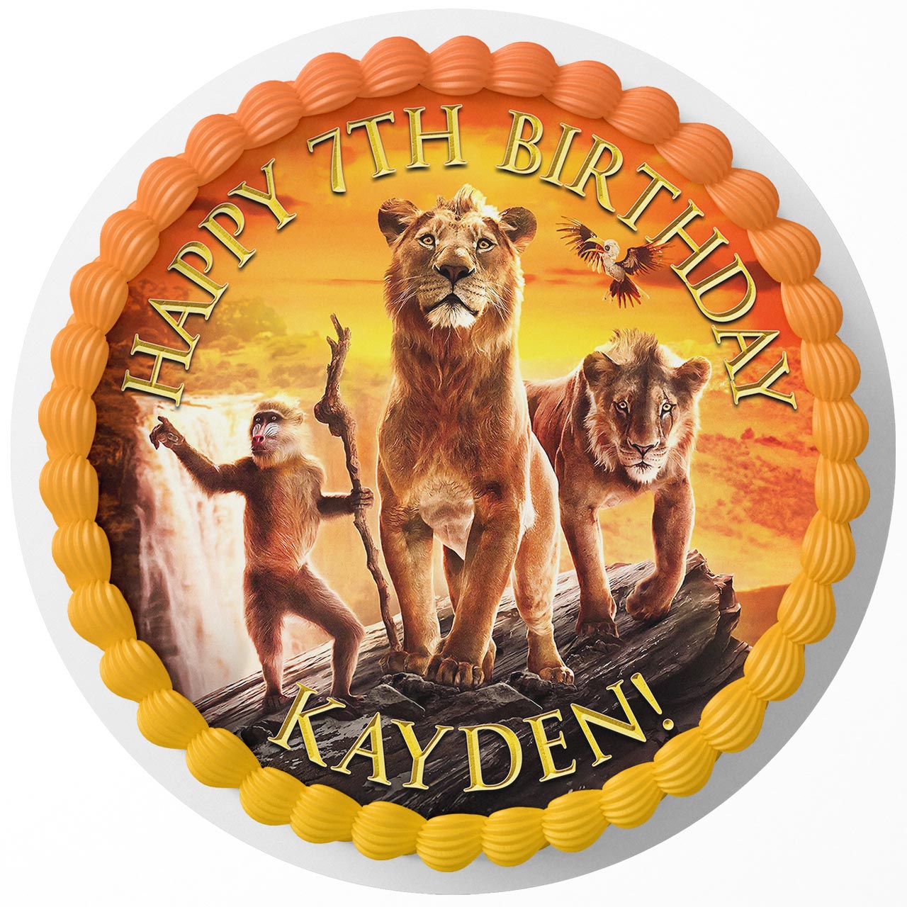 Mufasa The Lion King Movie Themed Round – Icing Sheet Birthday - Personalized Edible Cake Topper | Custom Icing Sheet | Birthday Cake Decoration