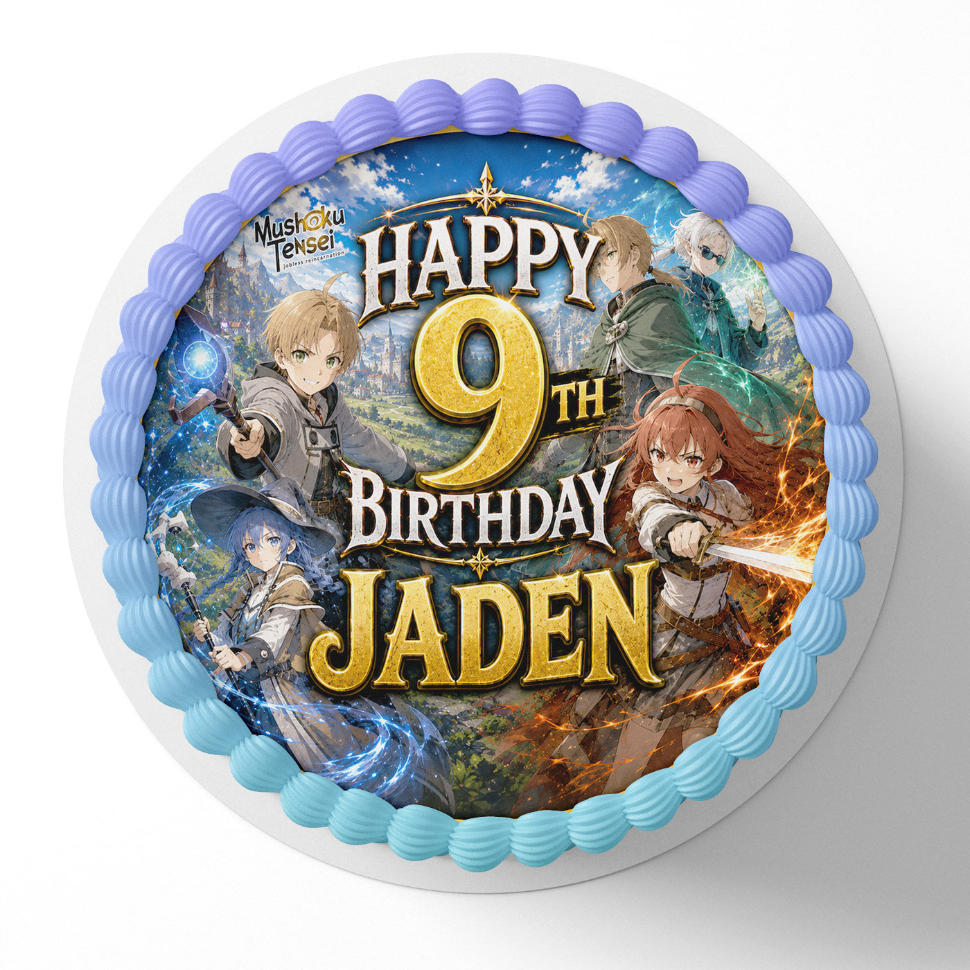 Mushoku Tensei Jobless Reincarnation Icing Sheet - Edible Cake Topper | Birthday Cake Decoration | Photo Cake Image