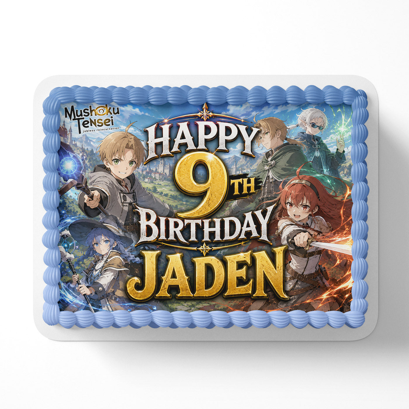 Mushoku Tensei Jobless Reincarnation Icing Sheet - Edible Cake Topper | Birthday Cake Decoration | Photo Cake Image