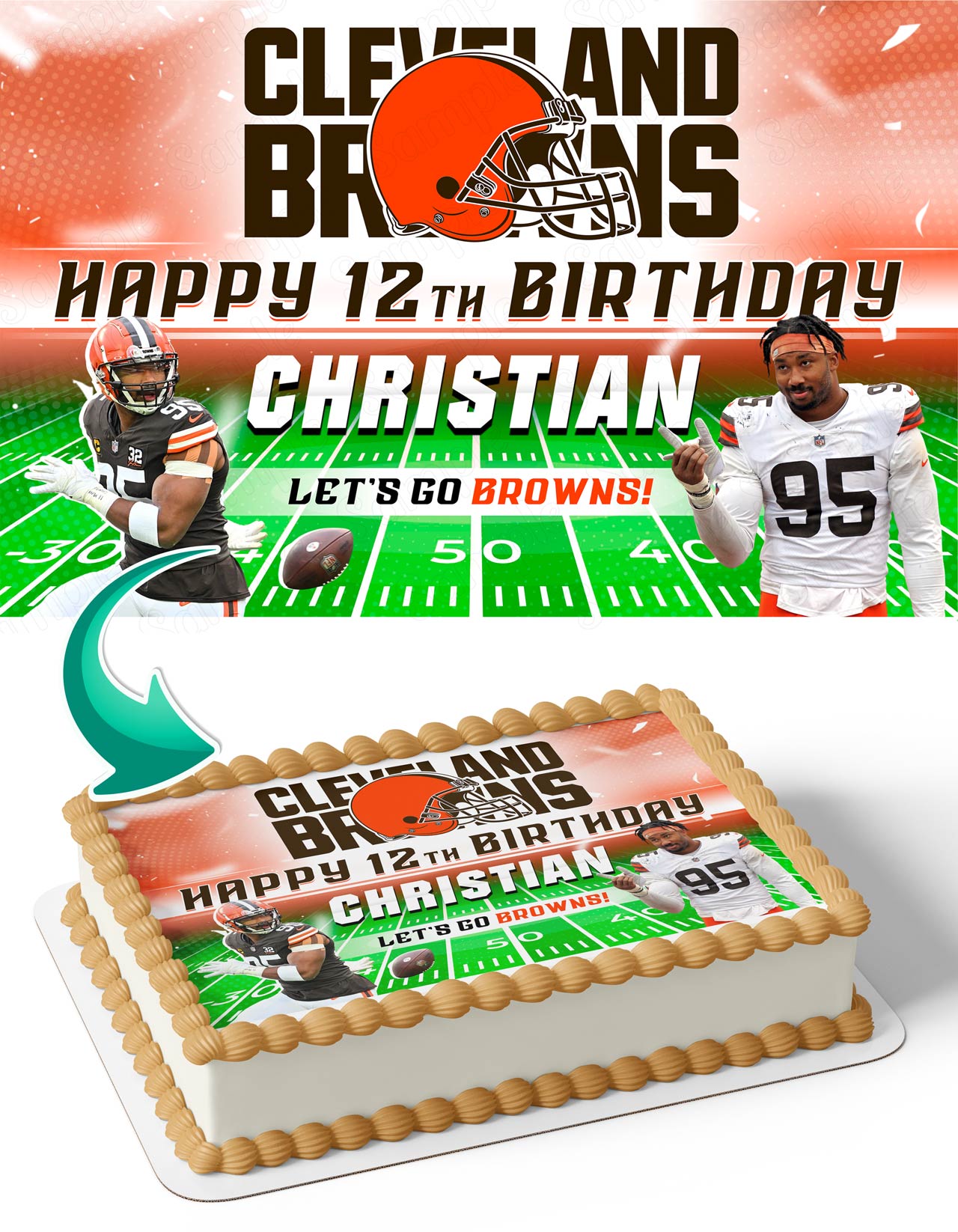 Myles Garrett Cleveland Browns Edible Cake Topper