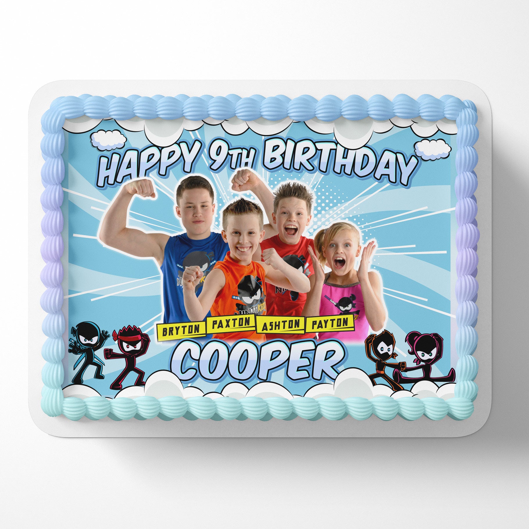 The Ninja Kidz TV Show YouTube – Icing Sheet - Personalized Edible Cake Topper | Custom Icing Sheet | Birthday Cake Decoration | Photo Cake Image