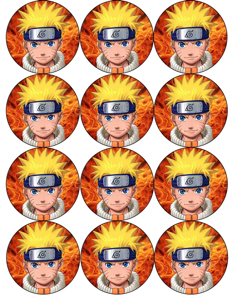 Naruto Edible Cupcake Toppers Icing Sheet or Wafer Paper