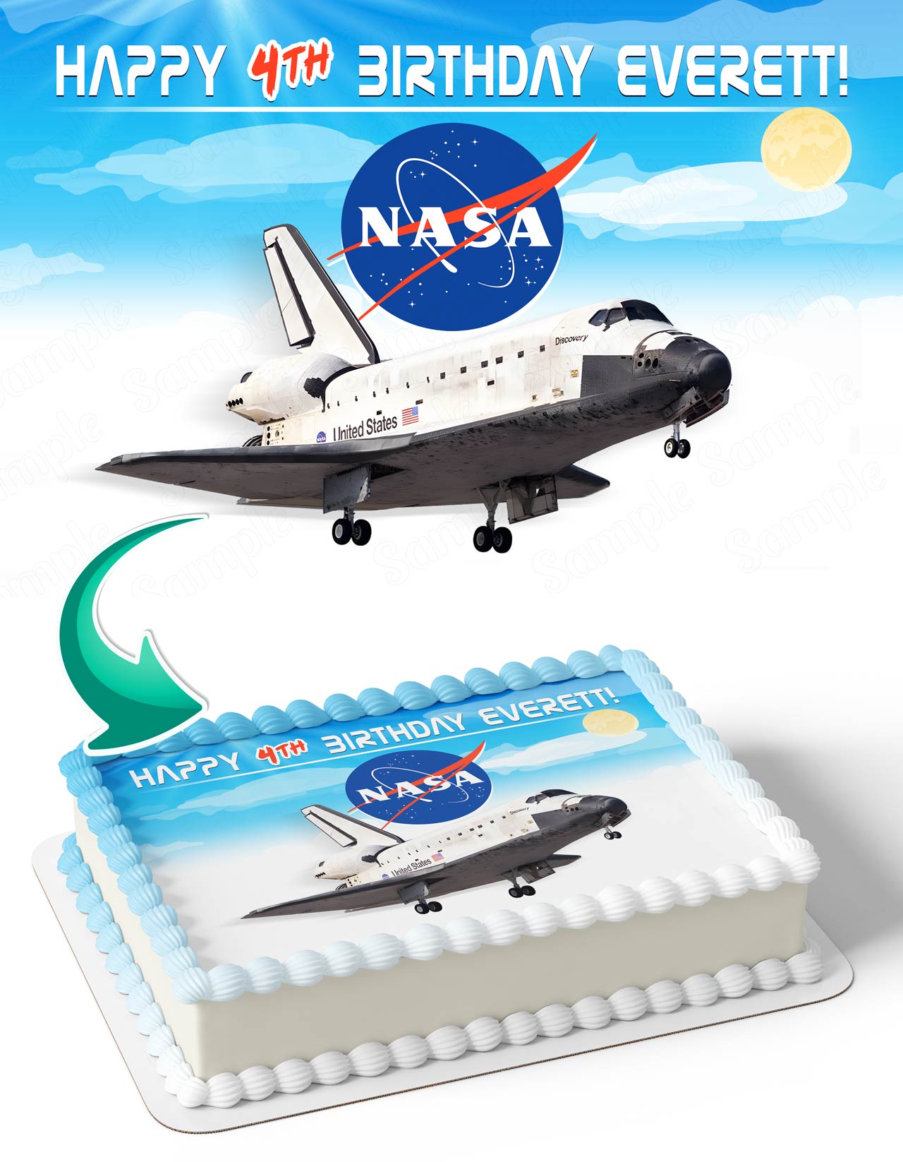 Nasa Space Suttle Astronaut Edible Cake Topper