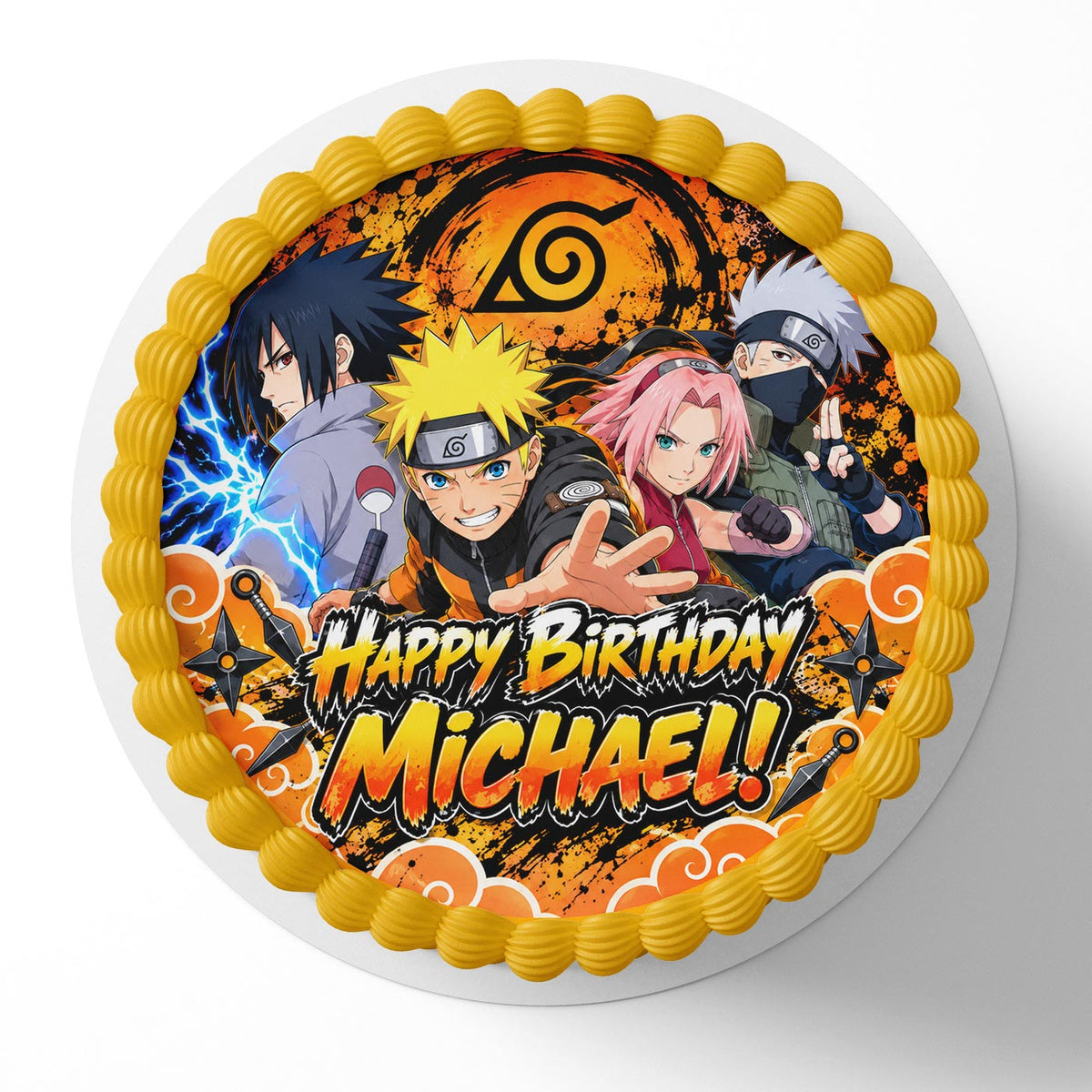 Naturo Akatzuki Edible Cake Topper | Birthday Cake Decoration | Photo Cake Image | Custom Edible Cake Topper