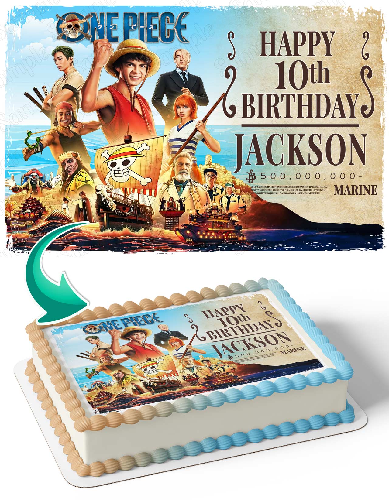 Netvideo Piece Kids Luffy Edible Cake Topper