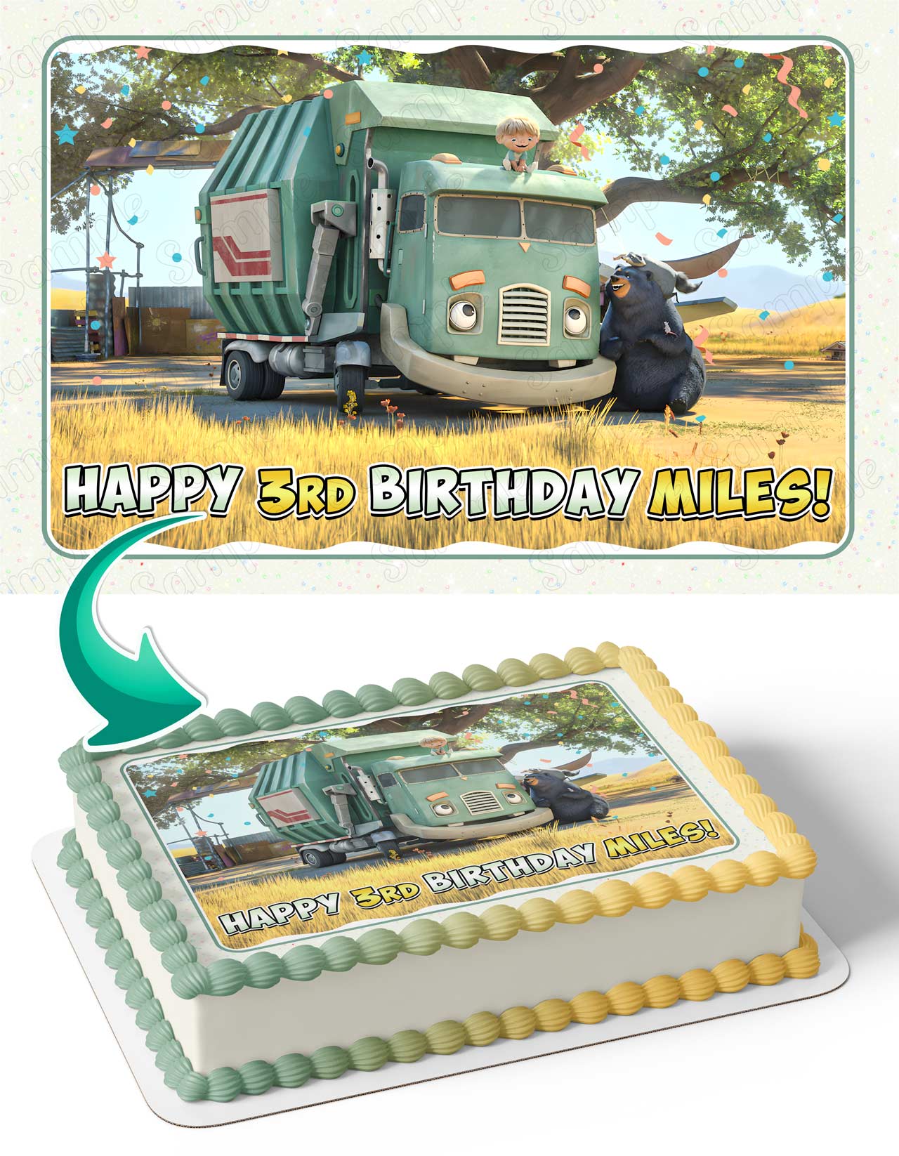 Netvideo Trash Truck Edible Cake Topper