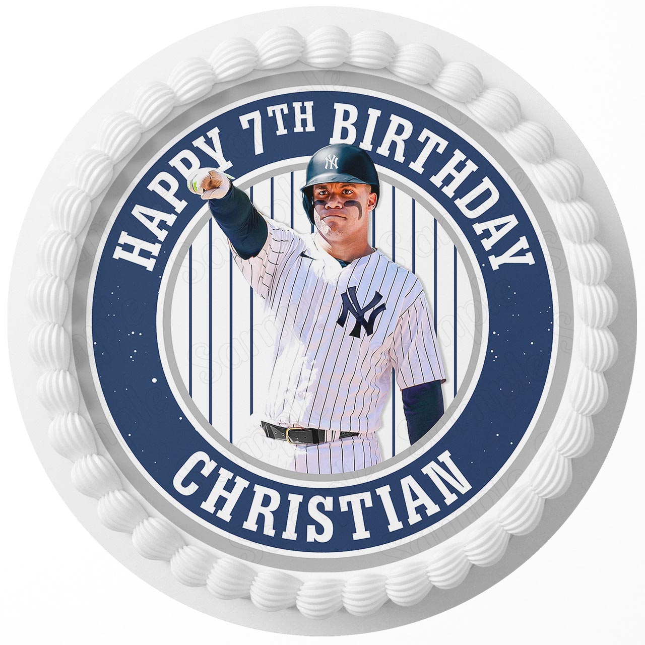 New York Yankees Juan Soto Round – Icing Sheet Birthday - Personalized Edible Cake Topper | Custom Icing Sheet | Birthday Cake Decoration