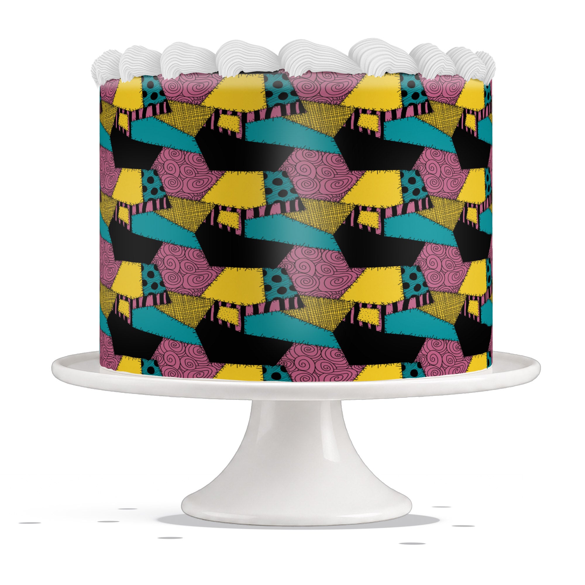 Nightmare Before Christmas Sally Dress Edible Cake Wrap Strip – I - Edible Cake Topper | Icing Sheet | Birthday Cake Decoration