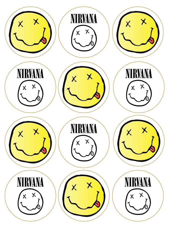 Nirvana Edible Cupcake Toppers Icing Sheet or Wafer Paper