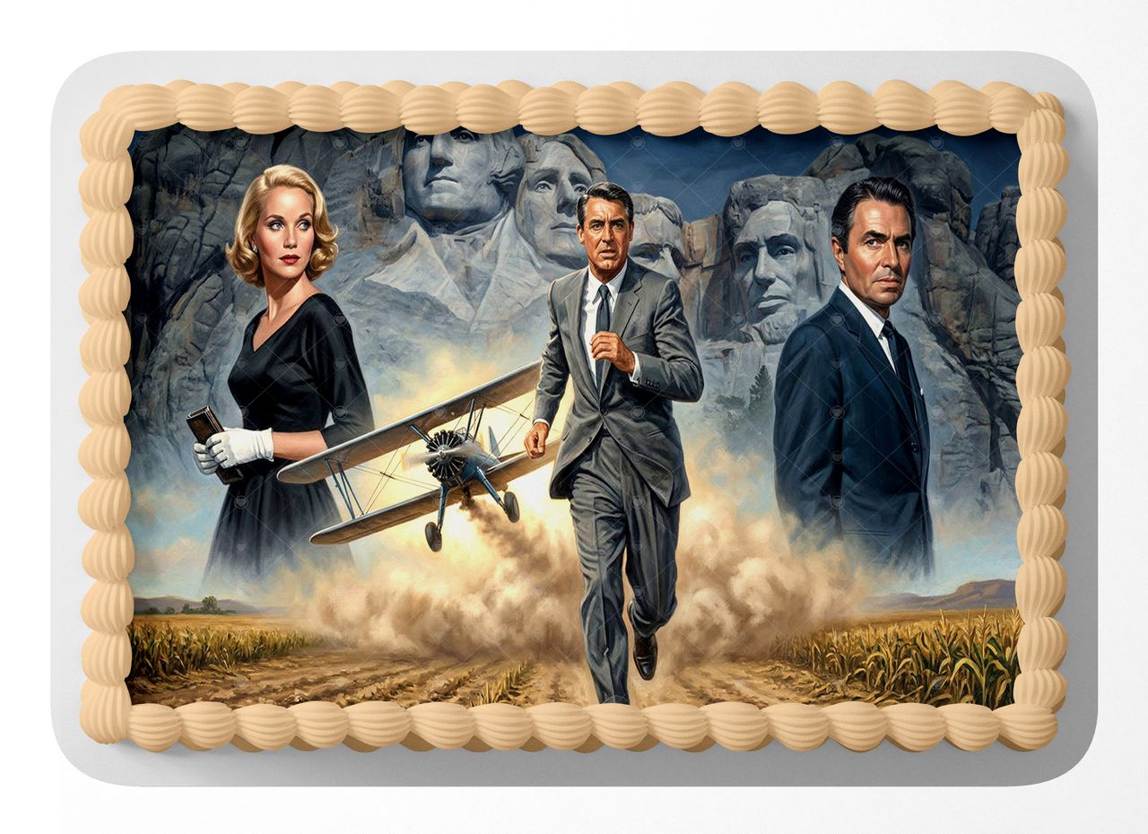 North by Northwest Classic Film edible cake topper