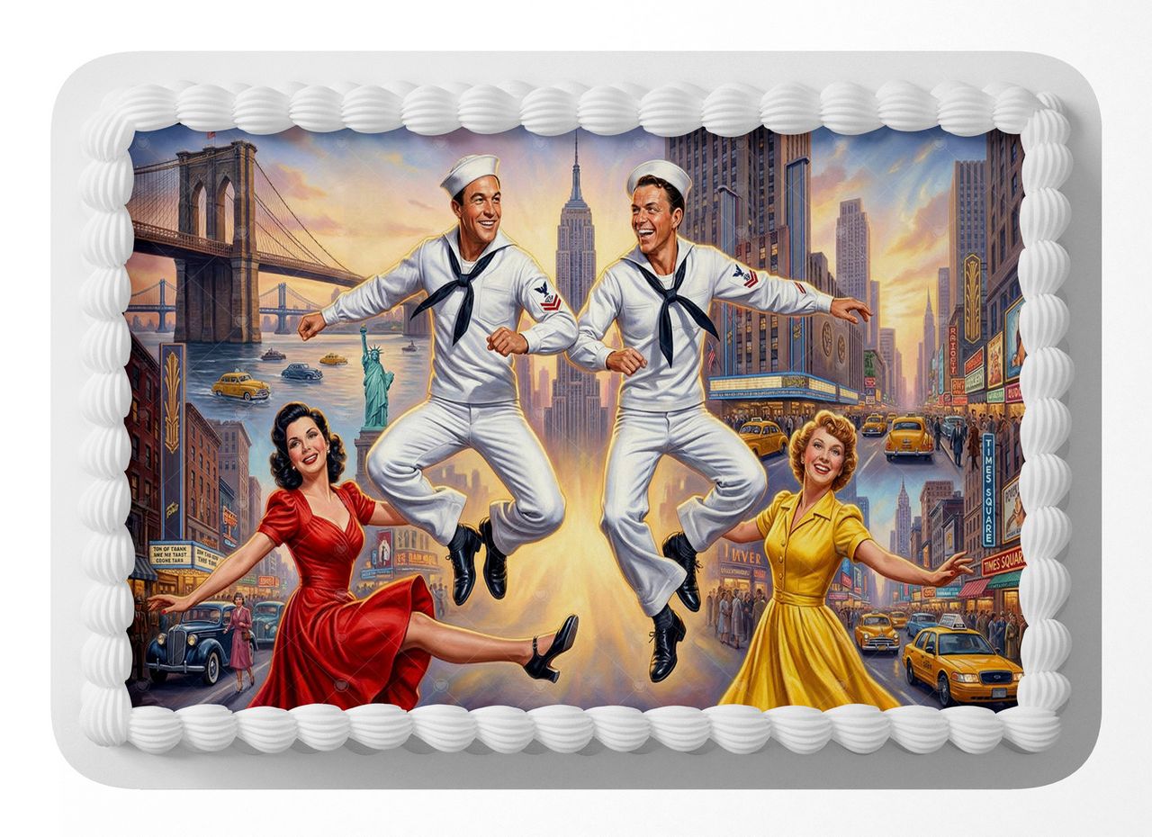 On the Town Classic Musical Film edible cake topper