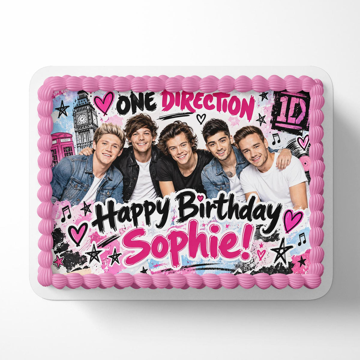 One Direction Band Edible Cake Topper | Birthday Cake Decoration | Photo Cake Image | Custom Edible Cake Topper