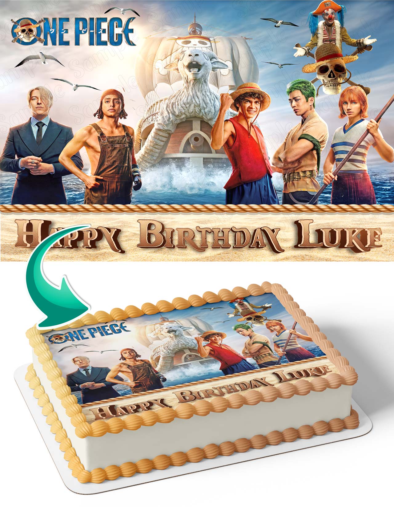 Piece Kids Luffy Live Action Luffy Edible Cake Topper