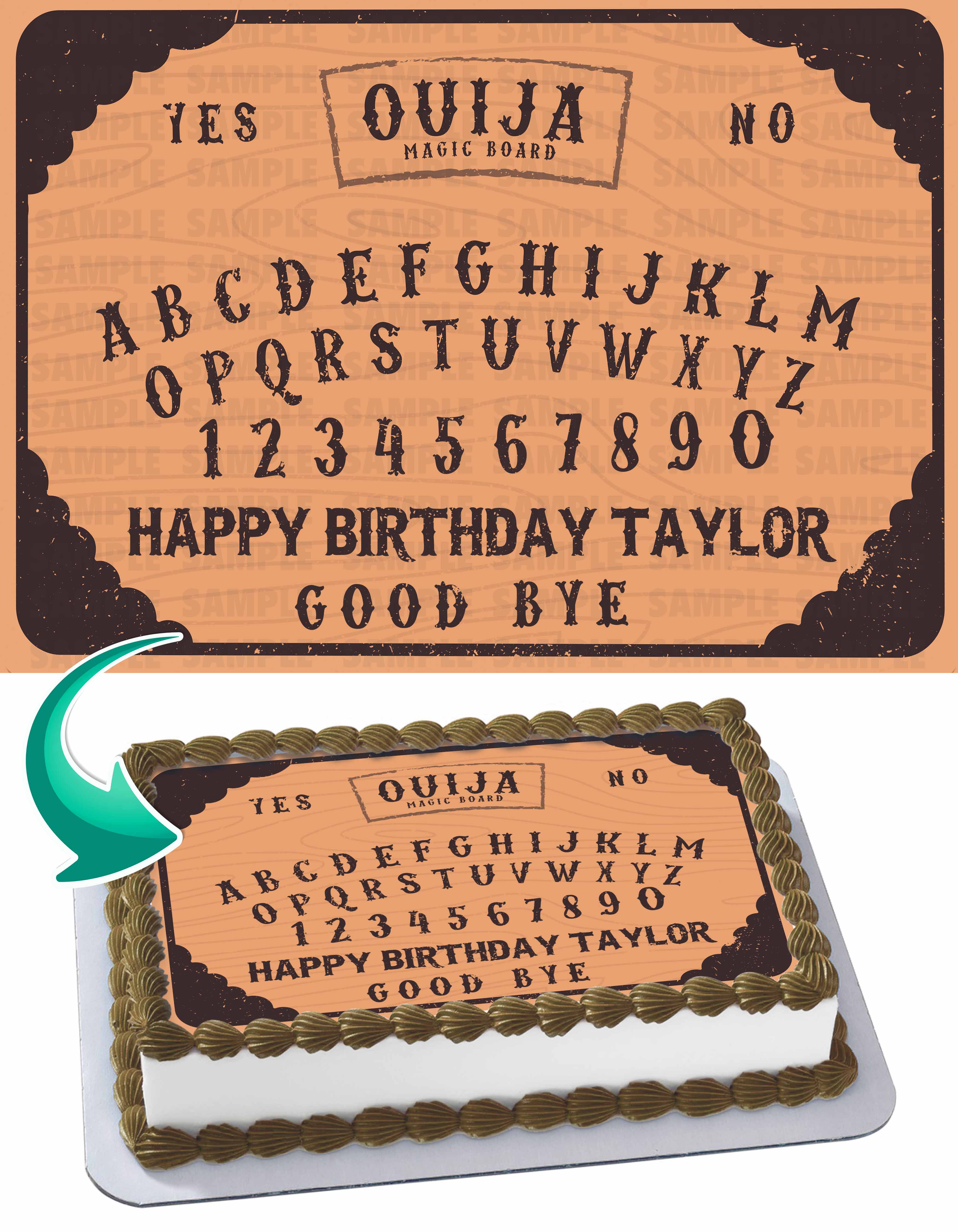 Spirit Ouija Board Edible Cake Topper