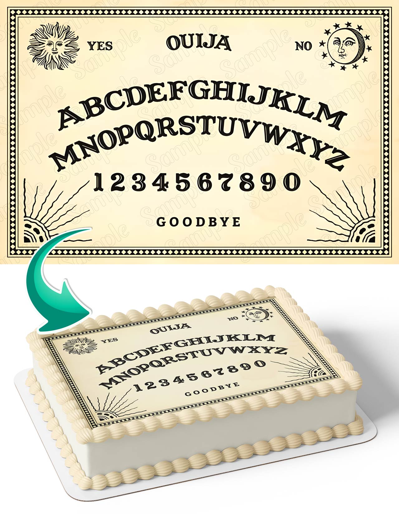 Ouija Spirit Board Edible Cake Topper