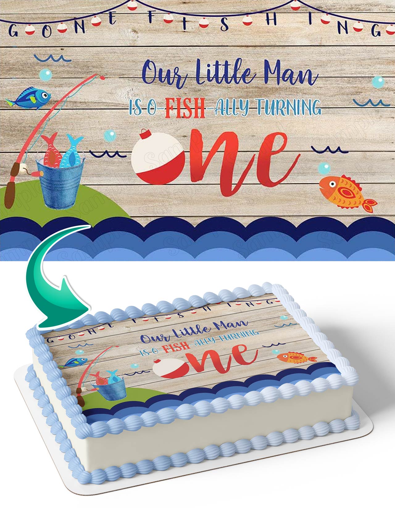 Our Little Man is Ofishally Turning One Edible Cake Topper
