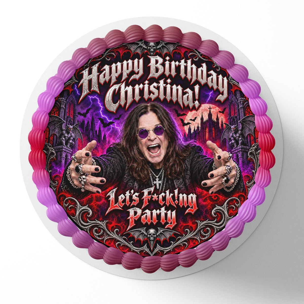 Ozzy Osbourne Edible Cake Topper | Birthday Cake Decoration | Photo Cake Image | Custom Edible Cake Topper