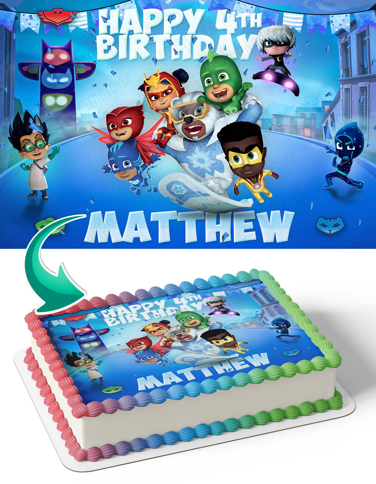 PJ Masks Power Heroes Edible Cake Topper