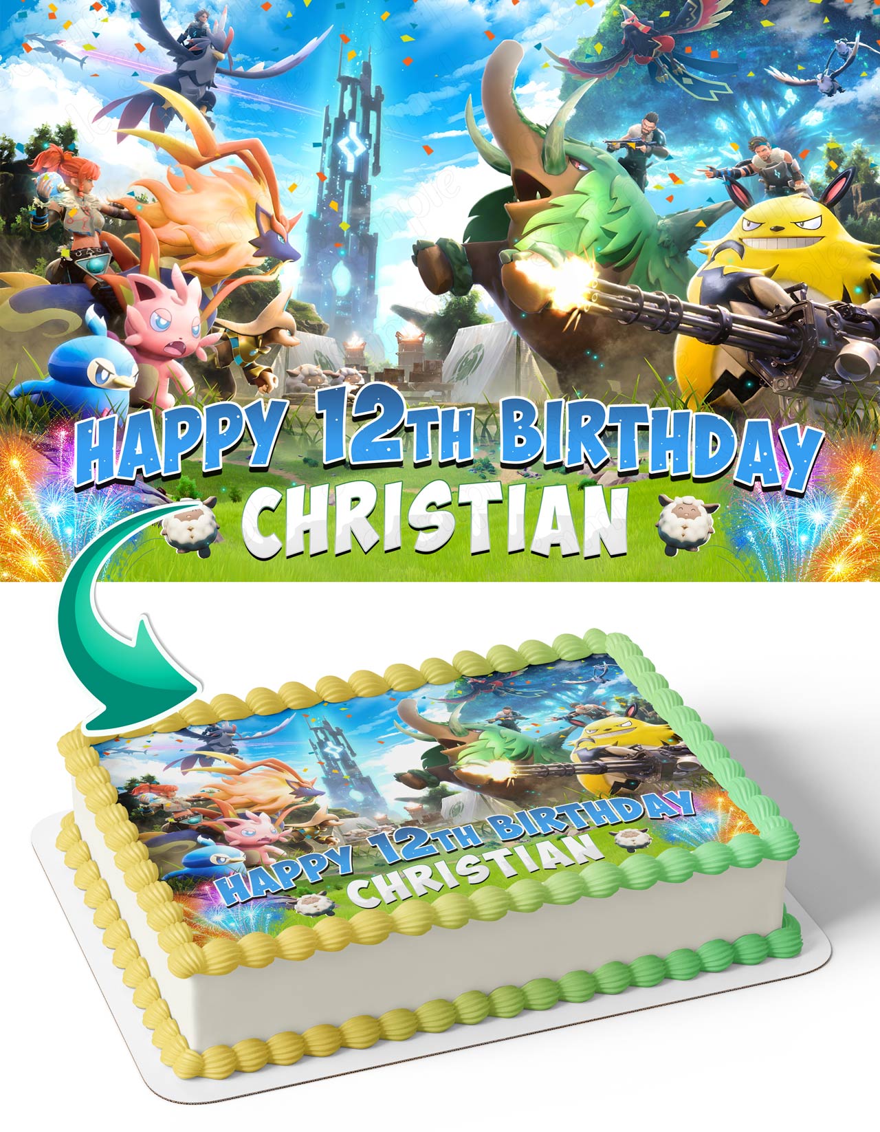 Palworld Game Edible Cake Topper