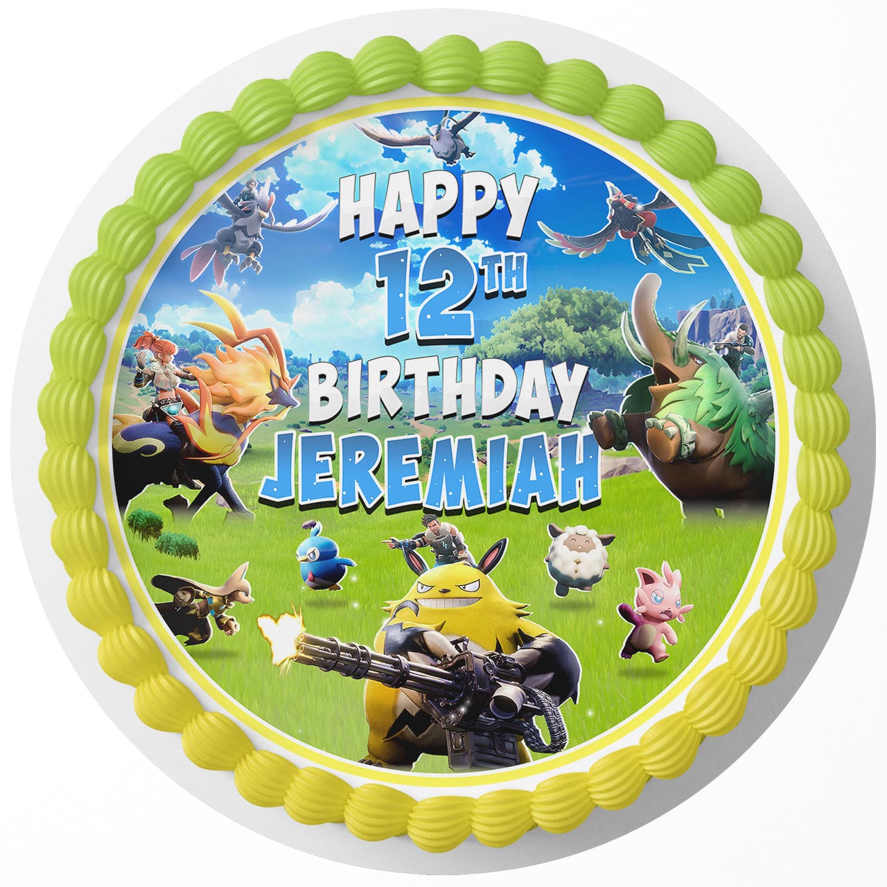 Palworld Game Round – Icing Sheet Birthday - Personalized Edible Cake Topper | Custom Icing Sheet | Birthday Cake Decoration | Photo Cake Image