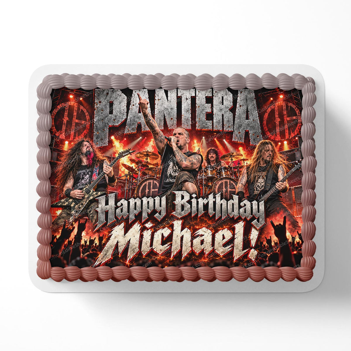 Pantera Metal Band Birthday Concert Edible Cake Topper Decoration | Photo Cake Image Custom