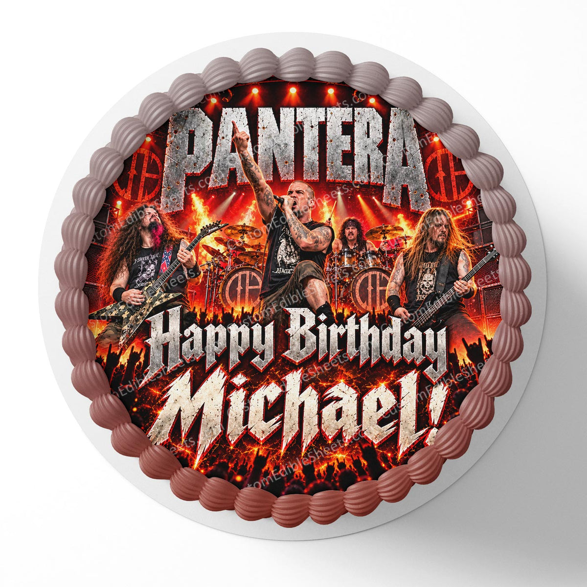 Pantera Metal Band Birthday Concert Edible Cake Topper Decoration | Photo Cake Image Custom