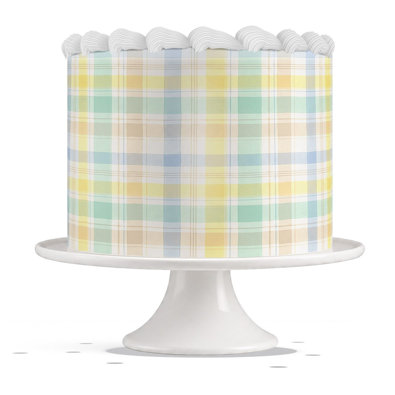 Pastel Spring Plaid edible cake wrap strip icing sheet