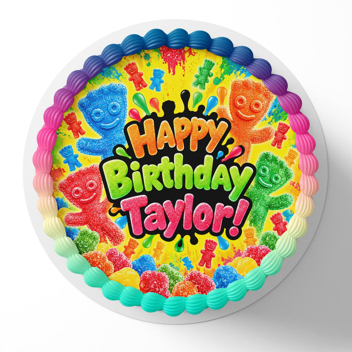 Sour Patch Kids Candy Edible Cake Topper | Birthday Cake Decoration | Photo Cake Image | Custom Edible Cake Topper