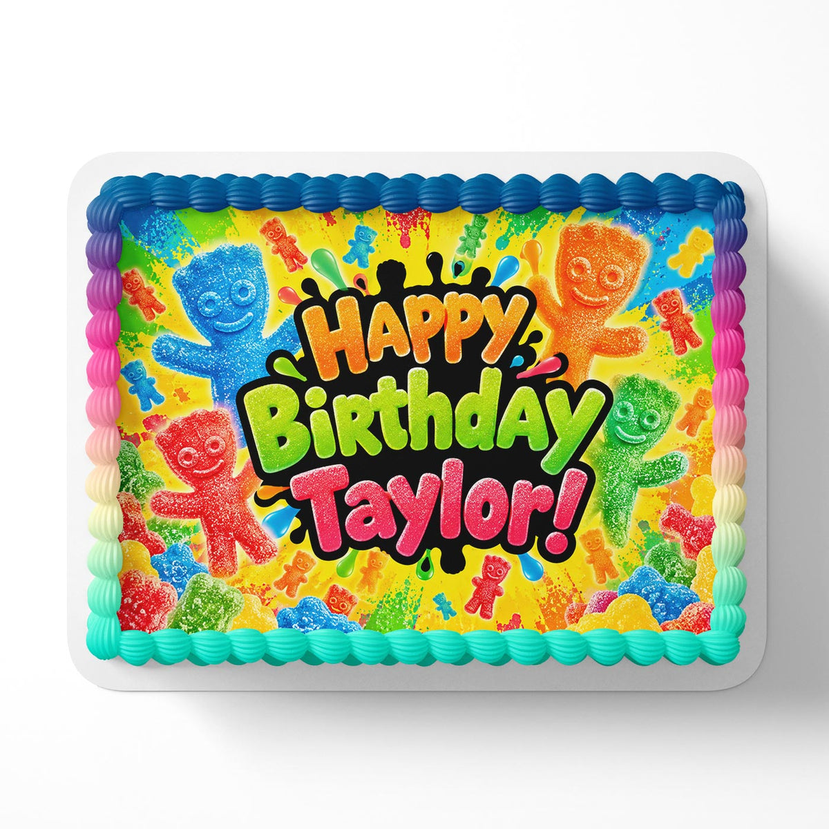 Sour Patch Kids Candy Edible Cake Topper | Birthday Cake Decoration | Photo Cake Image | Custom Edible Cake Topper