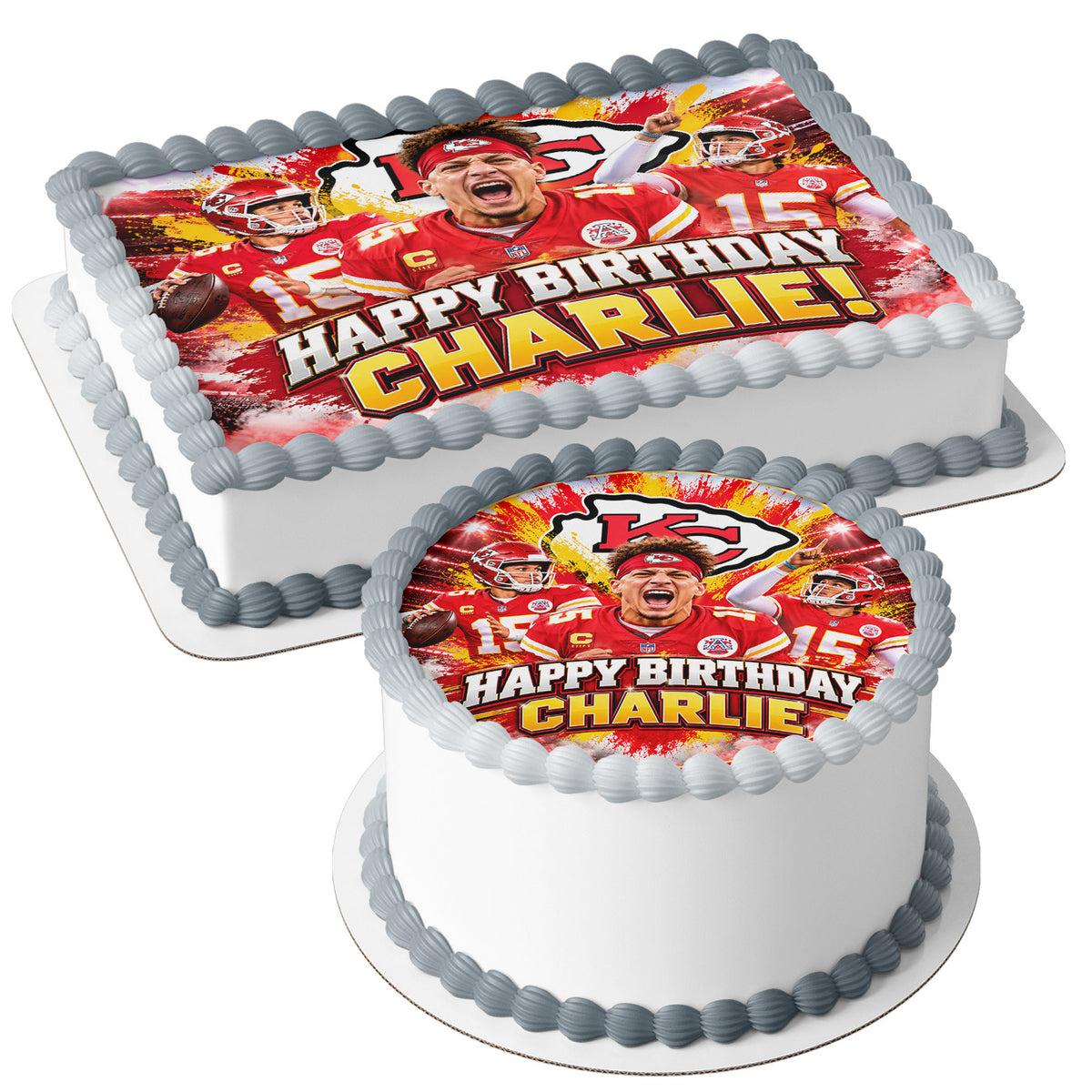 Patrick Mahomes Football Player Vikings Edible Cake Topper | Birthday Cake Decoration | Photo Cake Image | Custom Edible Cake Topper