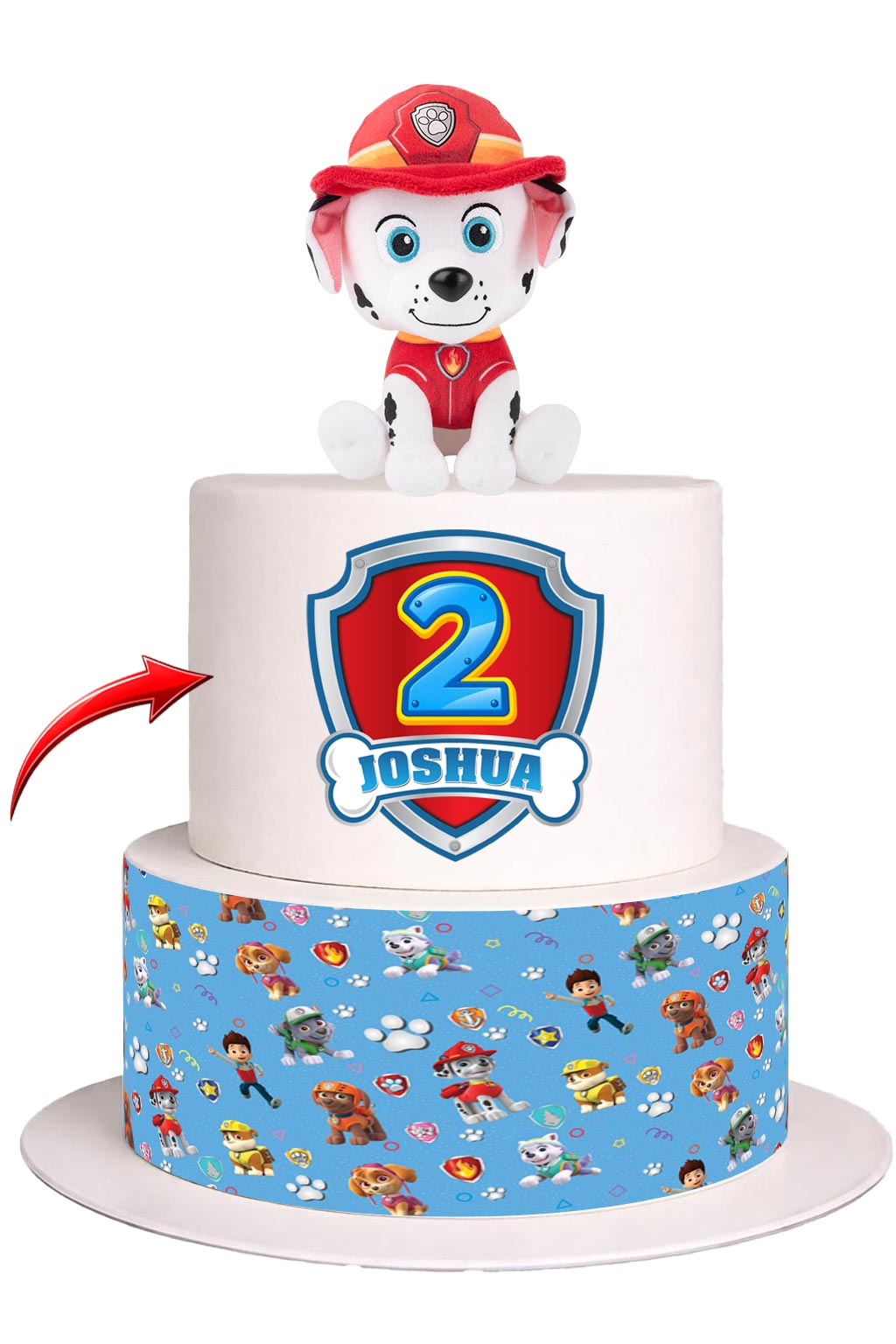 Paw Patrol Logo Cake Side Name Number Edible Cake Side Image Wrap – Edible Cake Topper Icing Sheet | Birthday Cake Decoration