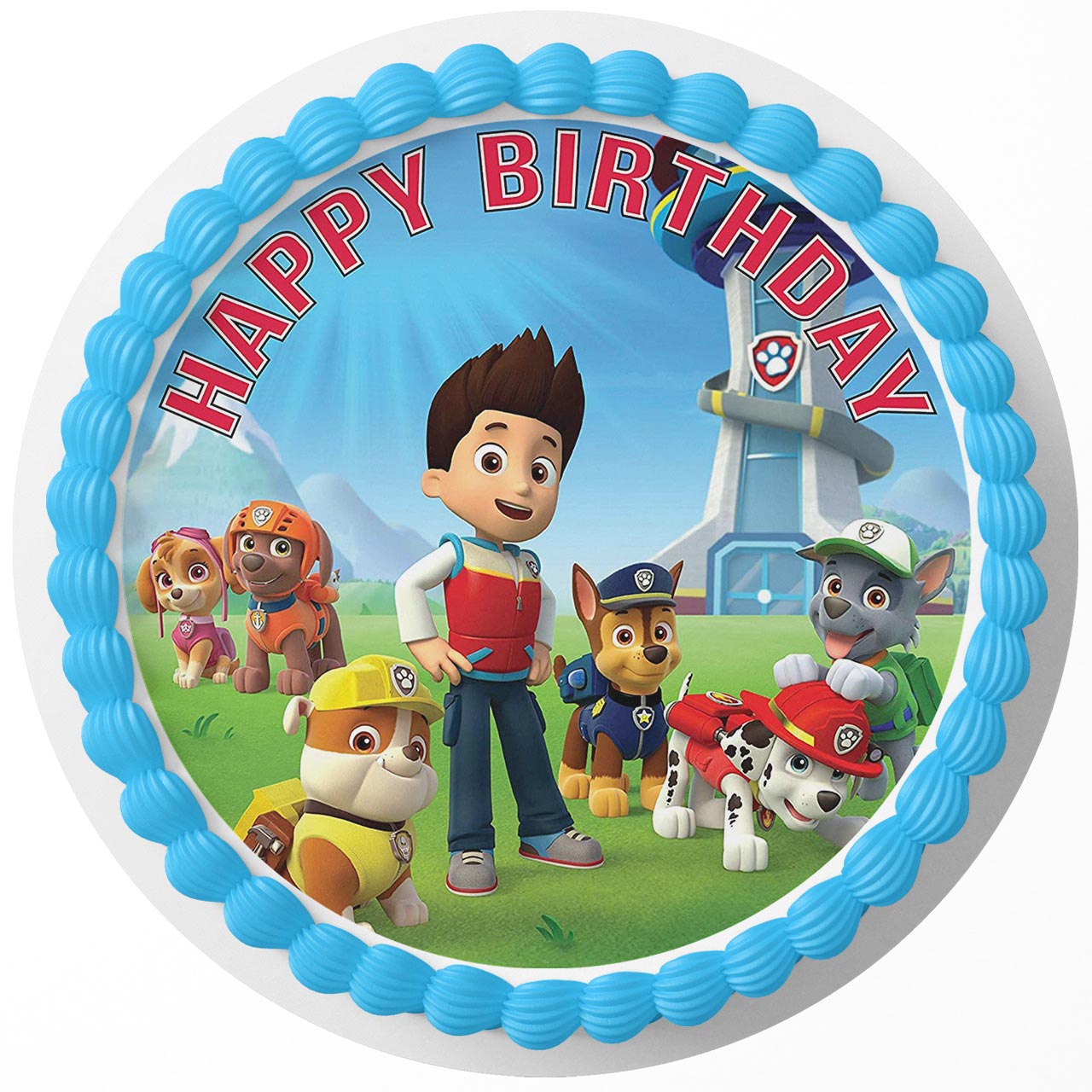 Paw Patrol Crew Round – Icing Sheet Birthday - Personalized Edible Cake Topper | Custom Icing Sheet | Birthday Cake Decoration | Photo Cake Image