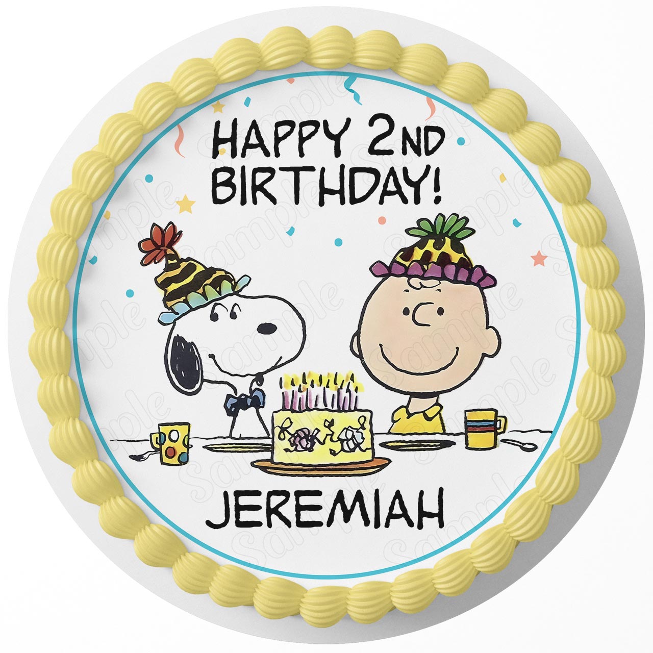 Fun Kids Snopp Brown Themed Charlie Round – Icing Sheet Birthday - Personalized Edible Cake Topper | Custom Icing Sheet | Birthday Cake Decoration