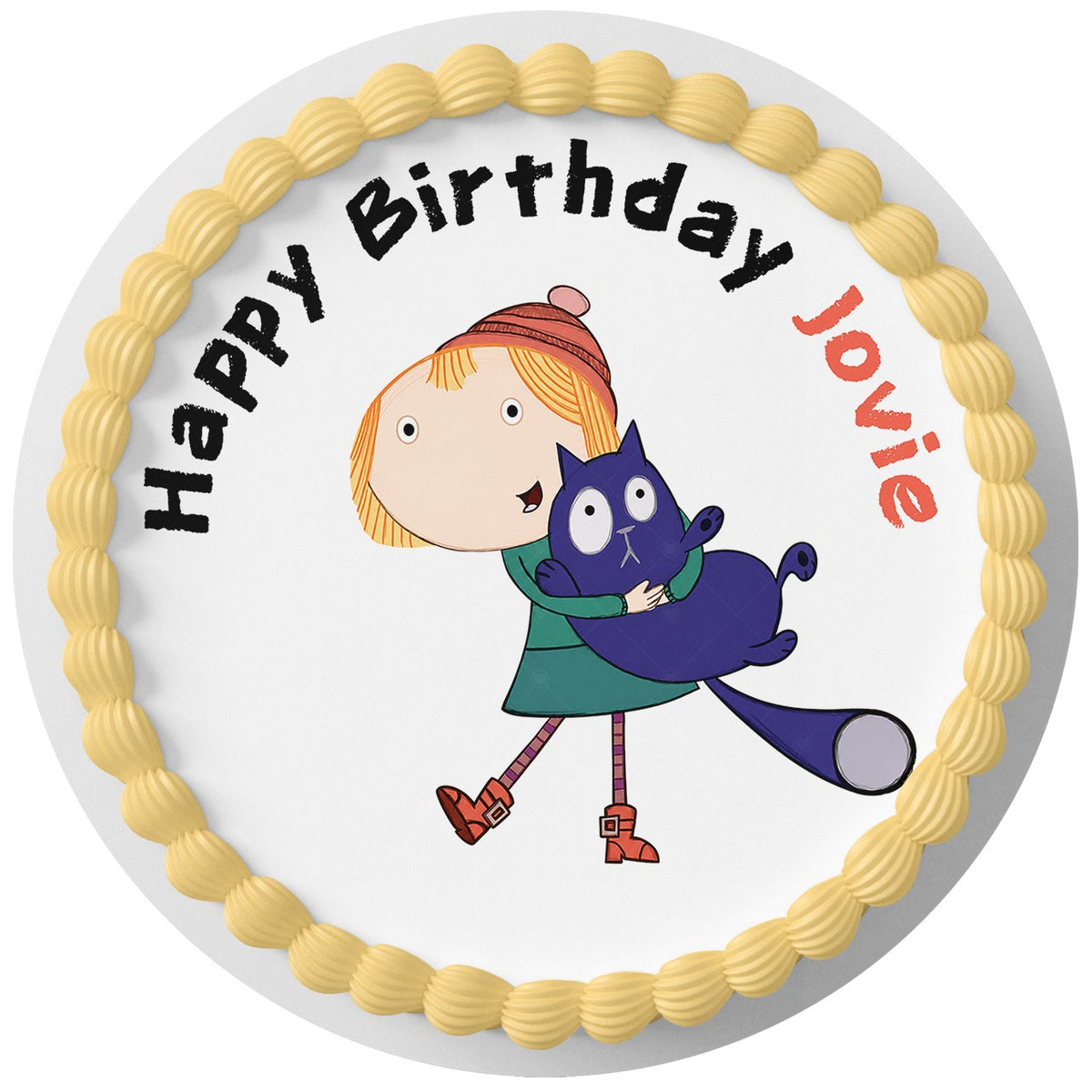 Peg and Cat Kids Edible Cake Topper Round Personalized Edible Cake Topper | Custom Icing Sheet | Birthday Cake Decoration