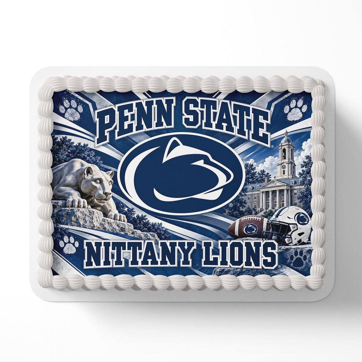 Pennsylvania State University Nittany Lions Edible Cake Topper | Birthday Cake Decoration | Photo Cake Image | Custom Edible Cake Topper