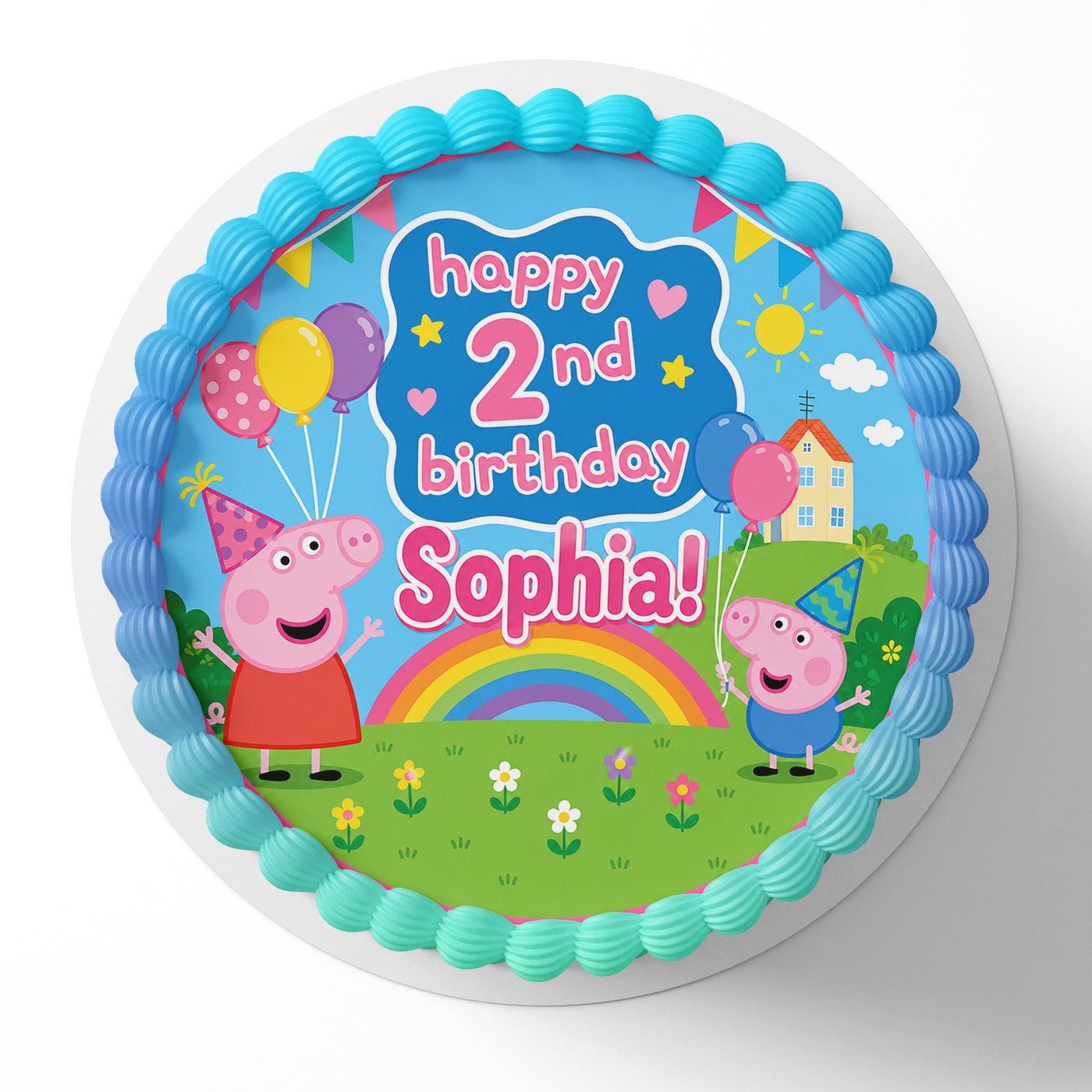 Peppa Pig Kids Fun Edible Cake Topper | Birthday Cake Decoration | Photo Cake Image