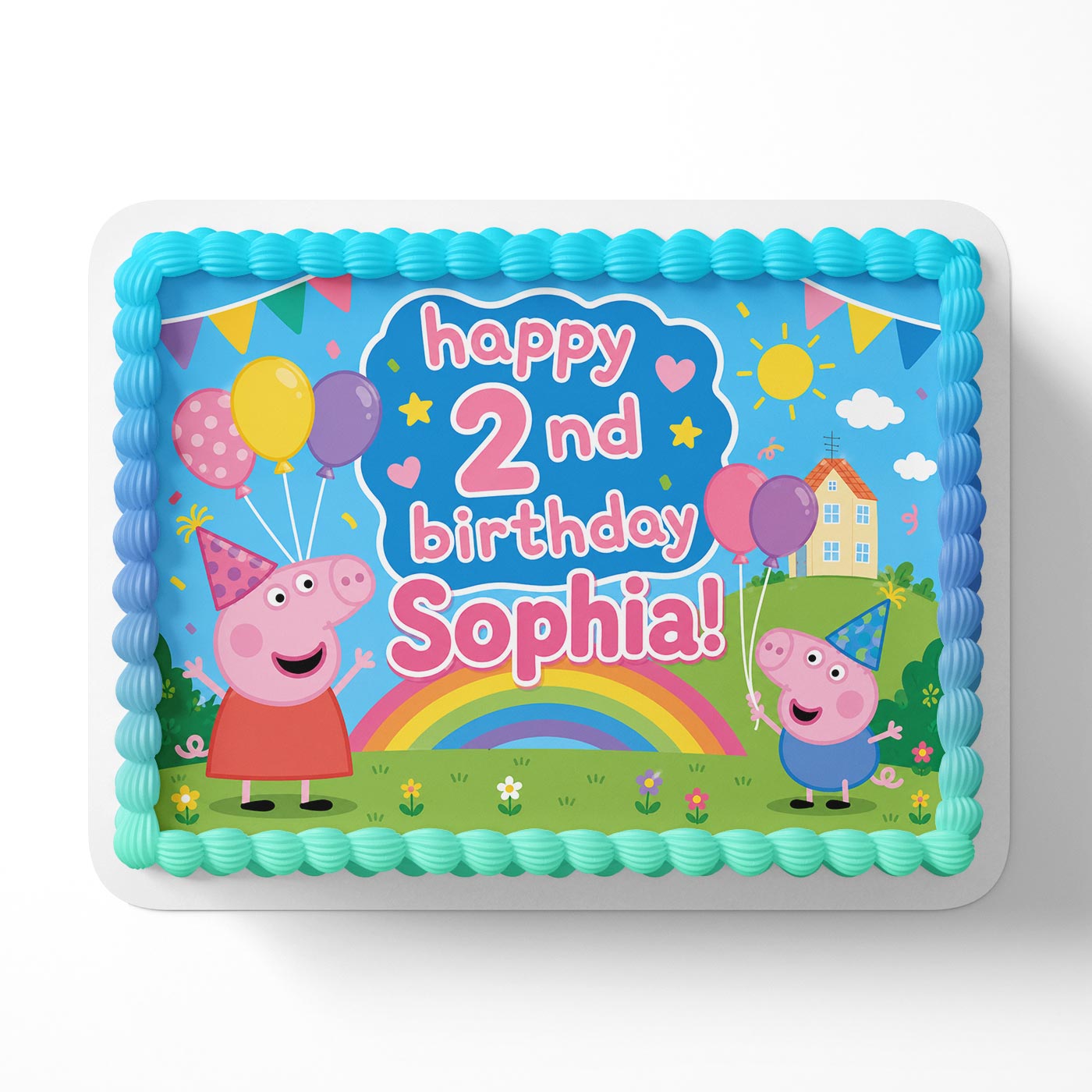 Peppa Pig Kids Fun Edible Cake Topper | Birthday Cake Decoration | Photo Cake Image