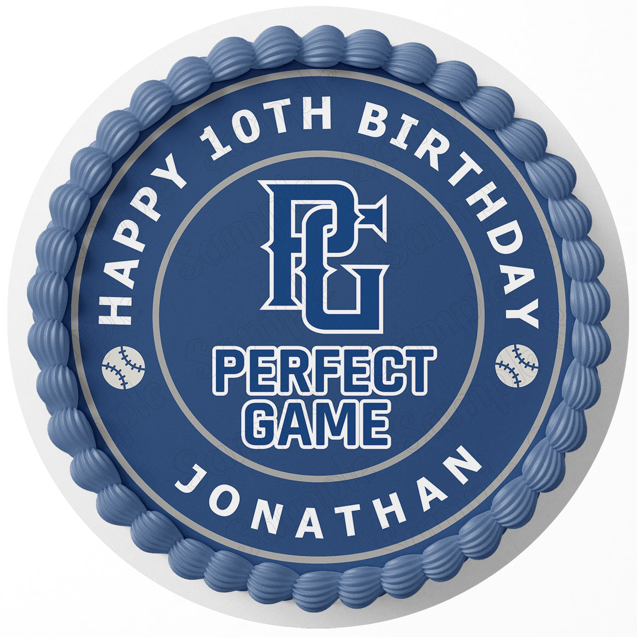 Perfect Game Baseball Round – Icing Sheet Birthday - Personalized Edible Cake Topper | Custom Icing Sheet | Birthday Cake Decoration