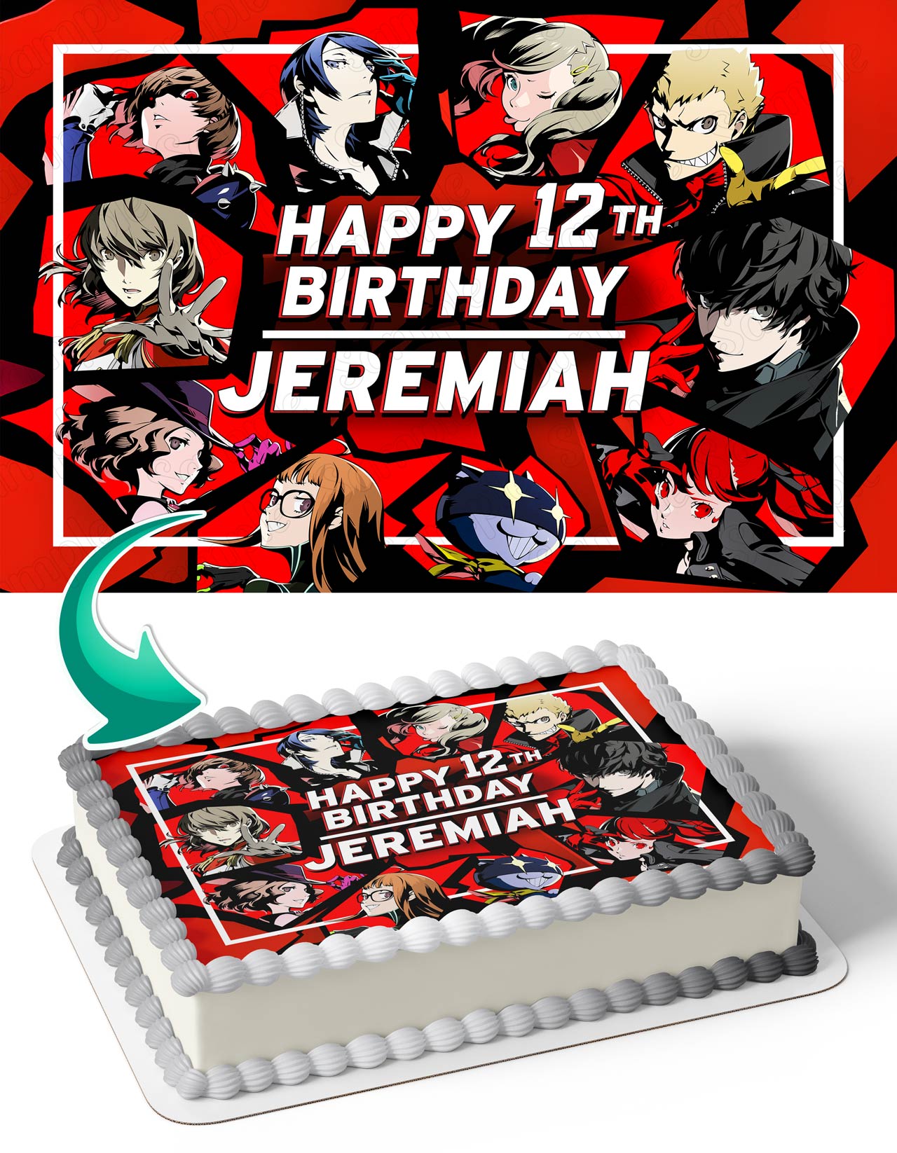 Persona 5 Anime Edible Cake Topper