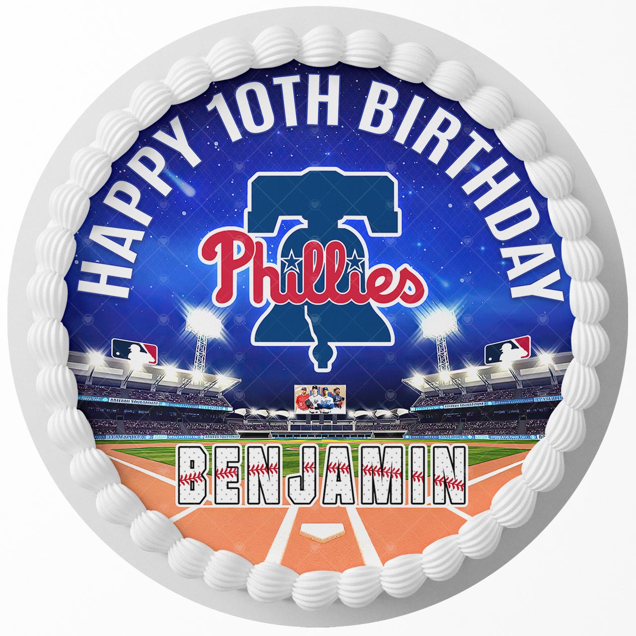Philadelphia Phillies Round – Icing Sheet Birthday - Personalized Edible Cake Topper | Custom Icing Sheet | Birthday Cake Decoration