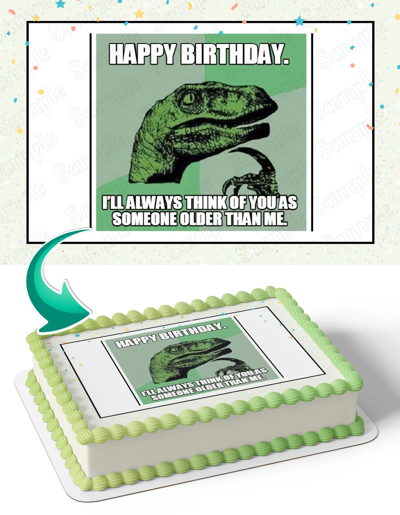 Philosoraptor Meme Edible Cake Topper