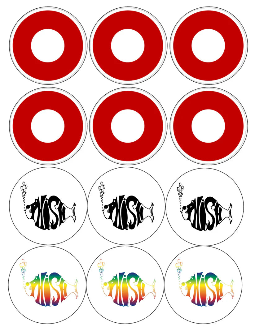 Phish Band Edible Cupcake Toppers Icing Sheet or Wafer Paper