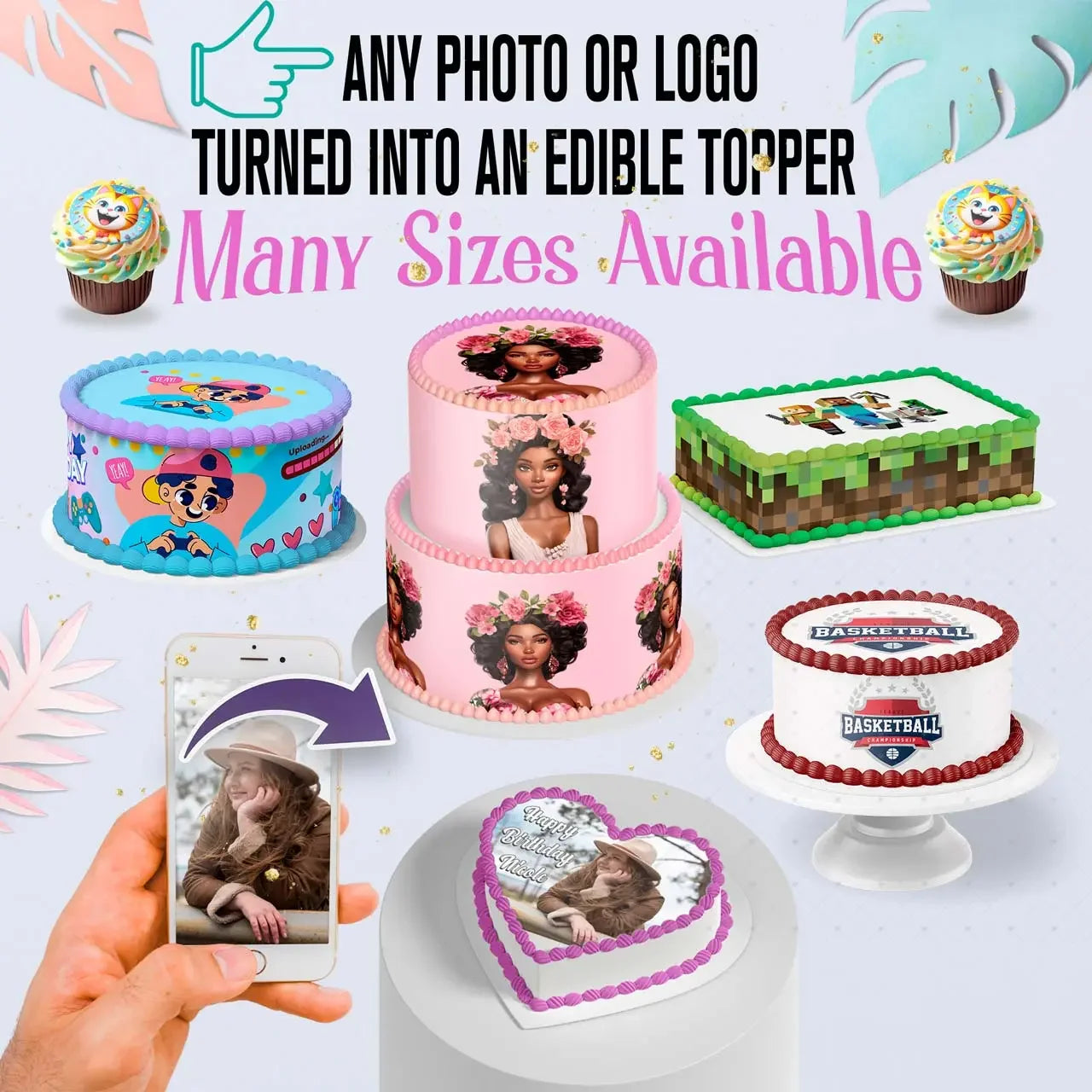 Customize Cake Topping Custom Edible Cake Topper | Personalized Frosting Sheet โ Custom Edible ...